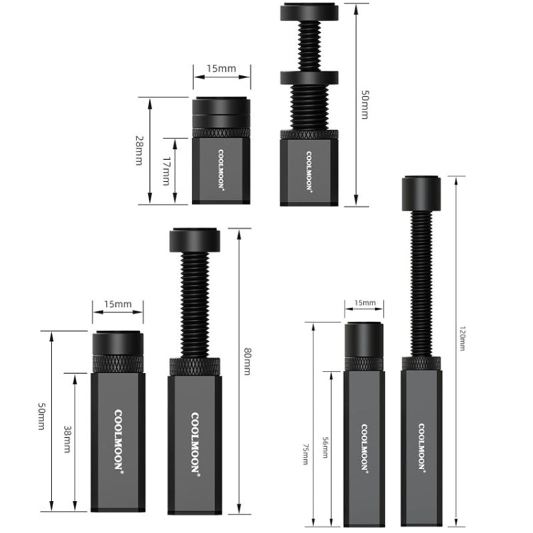 COOLMOON Graphics Card Stand Desktop Computer Graphics Card Vertical Top Support Bracket Screw Telescopic Support Rods, Adjustable Height: 2.8-5cm (Black) - Caddies & Enclosures by COOLMOON | Online Shopping UK | buy2fix