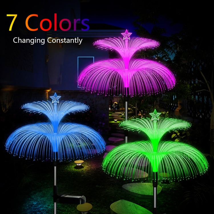 Solar Optical Fiber Jellyfish Lights Outdoor LED Waterproof Garden Decoration Ambiance Light, Style: Stars (Stainless Steel Tube) - Solar Lights by buy2fix | Online Shopping UK | buy2fix