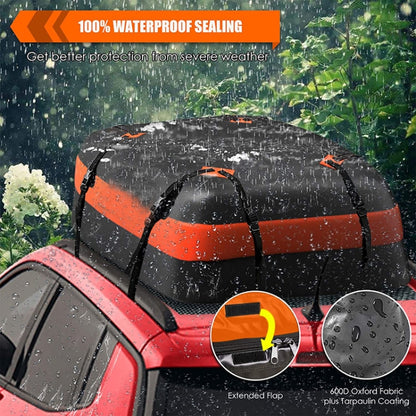 15 Cubic Feet Waterproof Car Roof Storage Luggage Bag(Black) - Roof Racks by buy2fix | Online Shopping UK | buy2fix