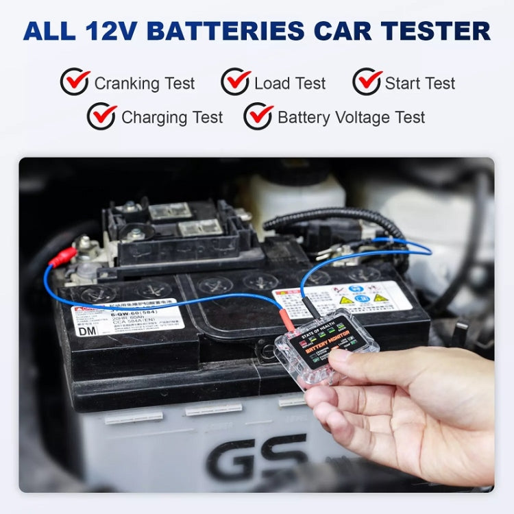 ANCEL 12V LED Car Battery Tester SOH/SOC Rechargeable Battery Analysis Tool - Electronic Test by Ancel | Online Shopping UK | buy2fix