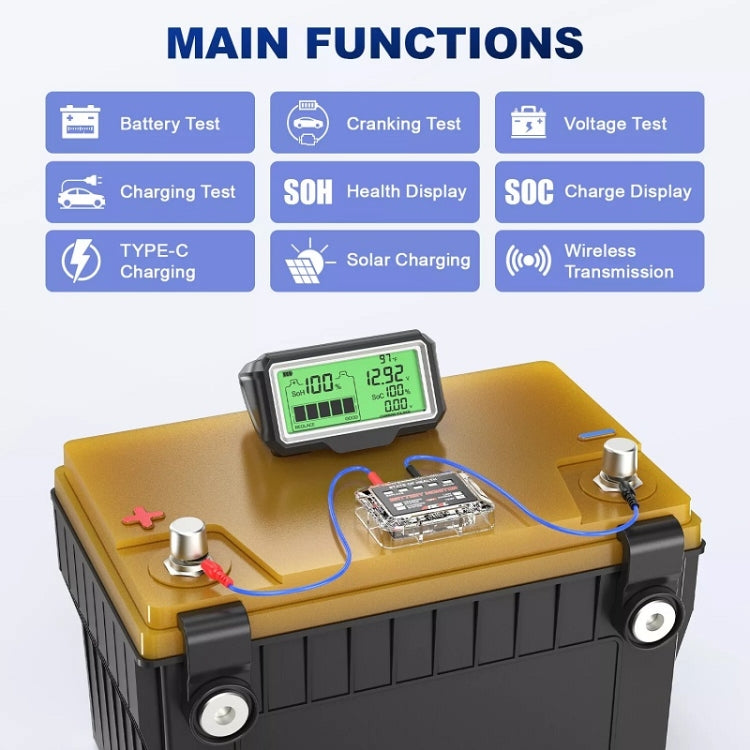 ANCEL 12V LED Car Battery Tester SOH/SOC Rechargeable Battery Analysis Tool - Electronic Test by Ancel | Online Shopping UK | buy2fix