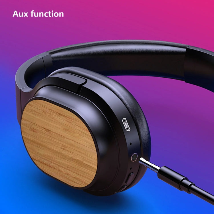 Bamboo Wood Bluetooth Headphones With Built-In Sound Card, TF Card / FM / AUX Support(White) - Headset & Headphone by buy2fix | Online Shopping UK | buy2fix