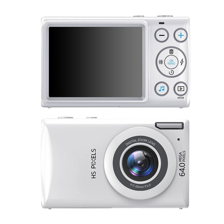 2.8-Inch Display Digital Camera 64MP 4K HD Camcorder With 18x Digital Zoom(White) by buy2fix