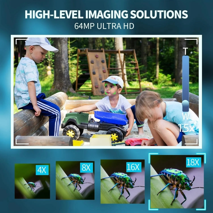 2.8-Inch Display Digital Camera 64MP 4K HD Camcorder With 18x Digital Zoom(White) by buy2fix