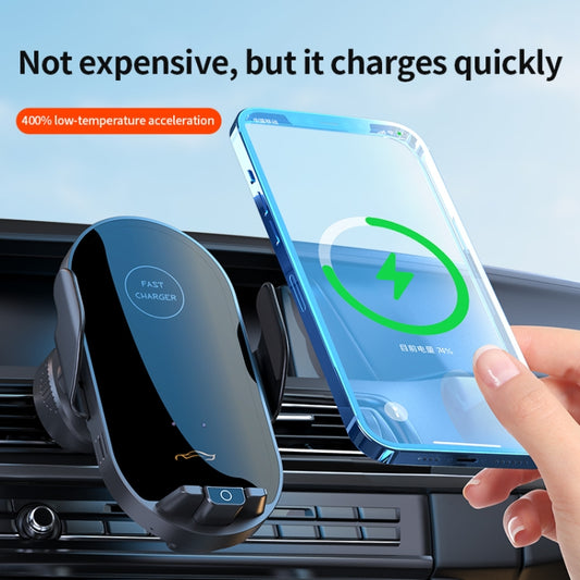 Car Air Outlet Smart Induction Wireless Charging Mobile Phone Holder(Black 66W) by buy2fix