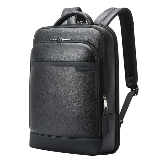 Bopai 61-122391 Large-capacity First-layer Cowhide Business Laptop Backpack With USB+Type-C Port(Black) - Backpack by Bopai | Online Shopping UK | buy2fix