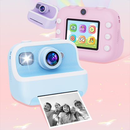 M8 2.4-Inch 1080P HD 2400W Pixel Dual-Camera Children Thermal Printing Camera, Color: Blue+32GB - Children Cameras by buy2fix | Online Shopping UK | buy2fix