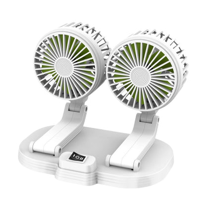 5V USB Port Car Dual-head Fan Circulation Fan(White) - Heating & Fans by buy2fix | Online Shopping UK | buy2fix