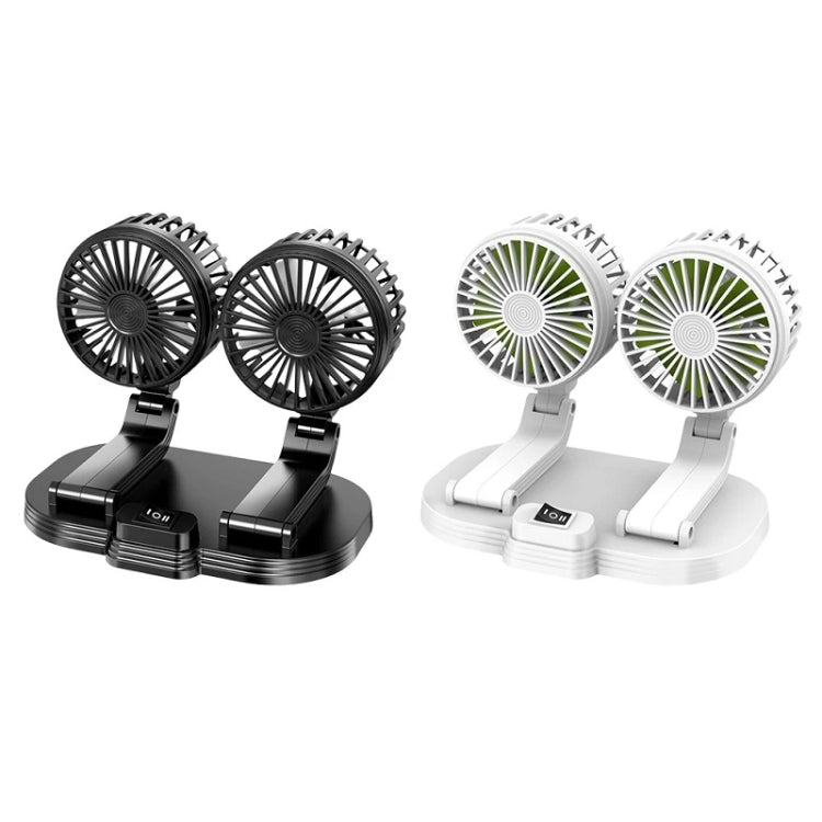 5V USB Port Car Dual-head Fan Circulation Fan(Black) - Heating & Fans by buy2fix | Online Shopping UK | buy2fix