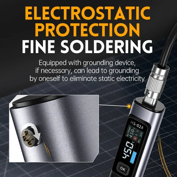 FNIRSI Portable Constant Temperature Soldering Iron Set, Model: HS-02A Upgrade 6 Head+C2C Line+90W US Plug - Soldering Iron Set by FNIRSI | Online Shopping UK | buy2fix