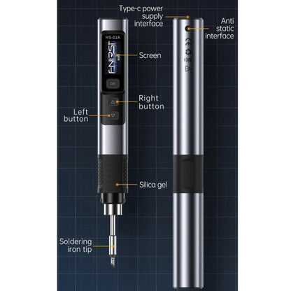 FNIRSI Portable Constant Temperature Soldering Iron Set, Model: HS-02A Upgrade 6 Head+C2C Line+100W US Plug+EU Adapter - Soldering Iron Set by FNIRSI | Online Shopping UK | buy2fix