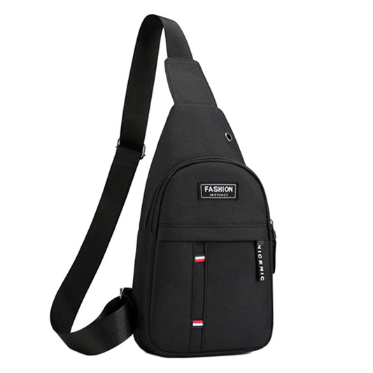 Men Chest Bag Casual Sports Shoulder Crossbody Bag Canvas Backpack(Black) - Single-shoulder Bags by buy2fix | Online Shopping UK | buy2fix