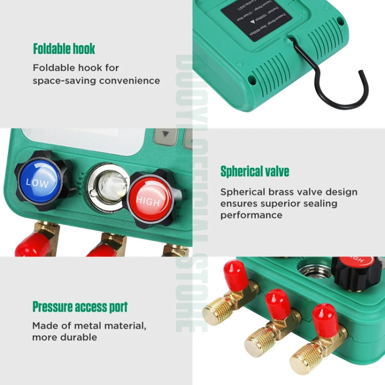 11pcs / Set DUOYI DY523 Automotive Vacuum Pressure Gauge Liquid Charge Fluorine Repair Electronic Refrigerant Meter - Electronic Test by DUOYI | Online Shopping UK | buy2fix