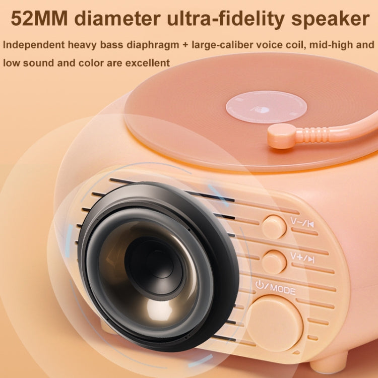 Retro Mini Record Player Wireless Bluetooth Speaker Multifunctional Card Desktop Speaker(White Black) - Desktop Speaker by buy2fix | Online Shopping UK | buy2fix