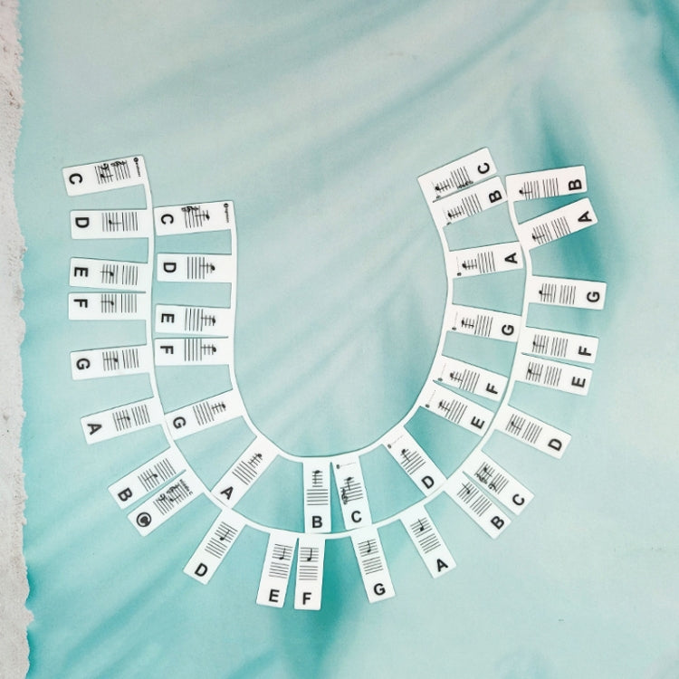 Silicone Piano Notes Guide Removable Piano Keyboard, Spec: 61 Keys White Bottom Black Text - Keyboard Accessories by buy2fix | Online Shopping UK | buy2fix