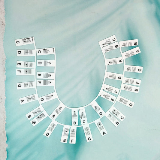 Silicone Piano Notes Guide Removable Piano Keyboard, Spec: 61 Keys White Bottom Black Text - Keyboard Accessories by buy2fix | Online Shopping UK | buy2fix