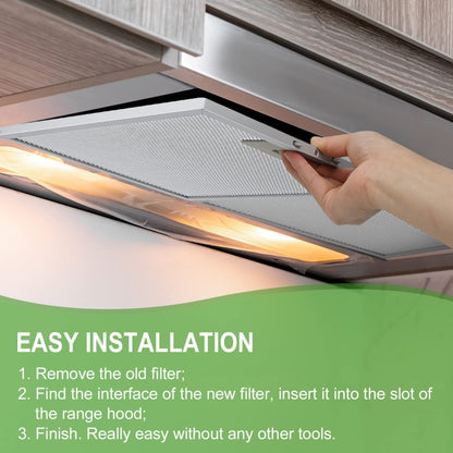 2pcs 10.2 x 12.5 Inch Range Hood Filter 5-Layer Aluminum Mesh Hood Grease Filter by buy2fix