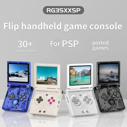 ANBERNIC RG35XXSP 3.5'' IPS Screen Flip Handheld Console Linux System WIFI Retro Video Game Player  64G(Silver) - Pocket Console by ANBERNIC | Online Shopping UK | buy2fix