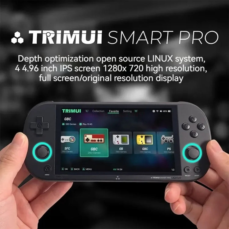 Trimui Smart Pro 4.96 Inch IPS Screen Handheld Game Console Open Source Linux System 128G(Grey) - Pocket Console by Trimui | Online Shopping UK | buy2fix