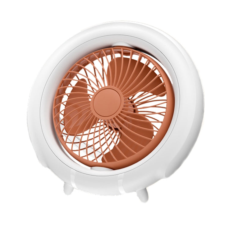 Night Light Desktop Folding Fan Outdoor Camping Hanging Mini Fan, Color: Orange Upgraded - Electric Fans by buy2fix | Online Shopping UK | buy2fix