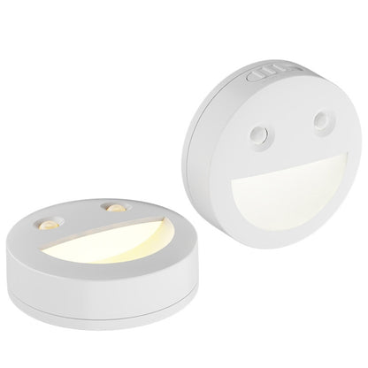 Smiley Face Smart Sensor Night Light Magnetic Wireless Aisle Light(White) - Sensor LED Lights by buy2fix | Online Shopping UK | buy2fix