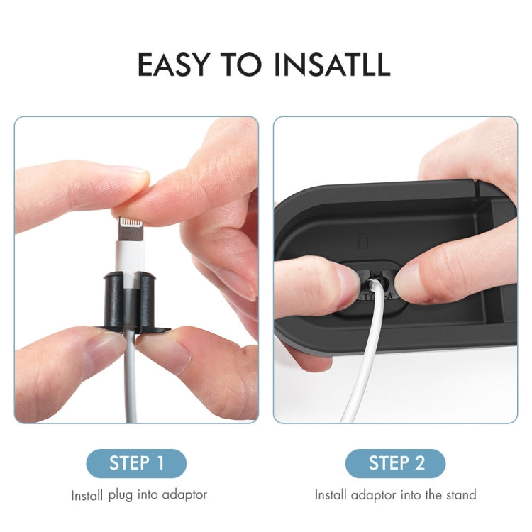 AhaStyle PT28-3 For iPhone / Apple Watch / AirPods 3 In 1 Silicone Desktop Charging Storage Base Bracket(Black) - Desktop Holder by AhaStyle | Online Shopping UK | buy2fix