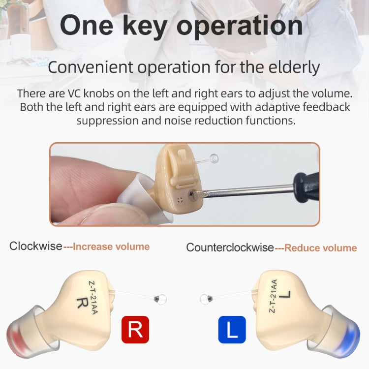 1pair  Invisible In-Ear Hearing Aid Sound Amplifier For The Elderly And Hearing Impaired(Red and Blue) - Hearing Aids by buy2fix | Online Shopping UK | buy2fix