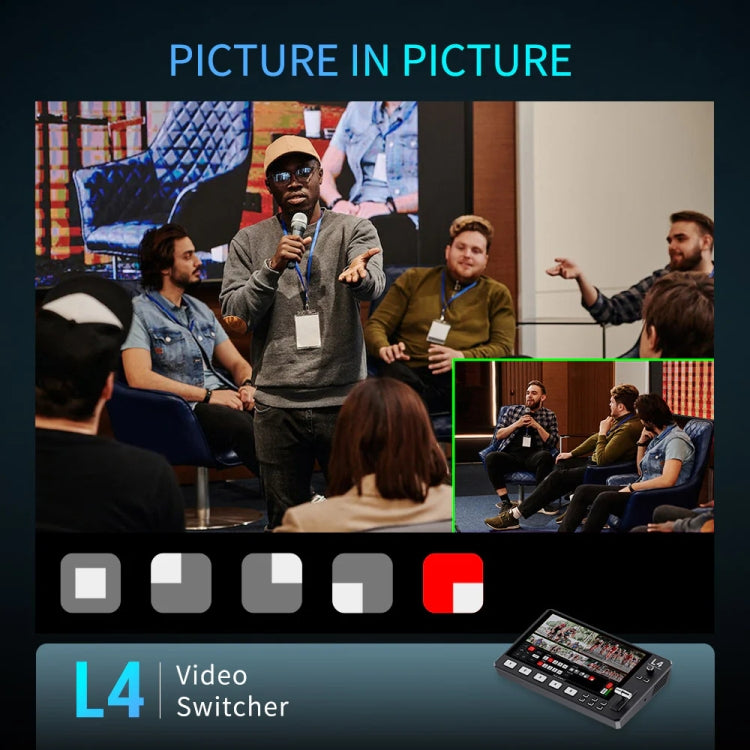 FEELWORLD L4 Multi-Camera Video Mixer Switcher 10.1" Touch Screen USB 3.0 Fast Streaming(AU Plug) - On-camera Monitors by FEELWORLD | Online Shopping UK | buy2fix