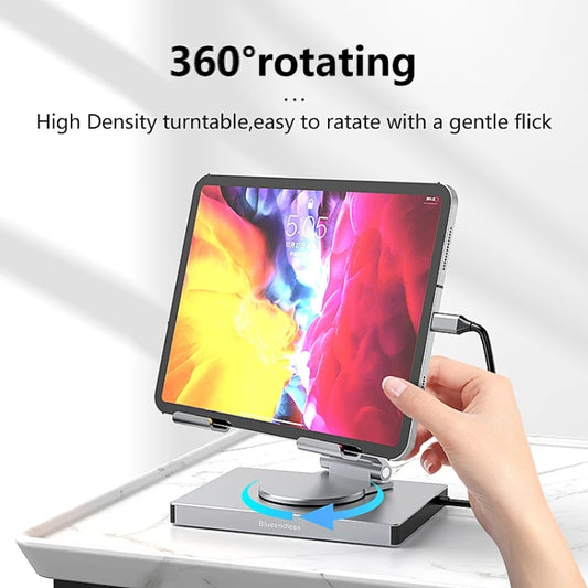 Blueendless 4K/60Hz Multifunctional Folding Tablet Type-C Docking Station Bracket, Spec: 8-in-1 Rotating - Desktop Holder by Blueendless | Online Shopping UK | buy2fix