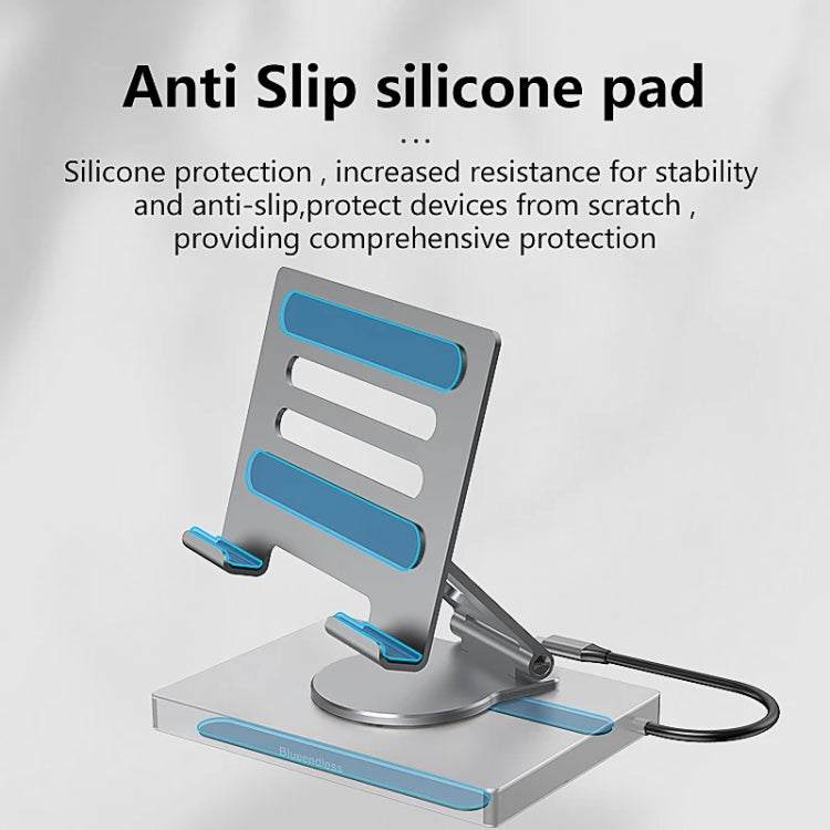 Blueendless 4K/60Hz Multifunctional Folding Tablet Type-C Docking Station Bracket, Spec: 9-in-1 Rotating - Desktop Holder by Blueendless | Online Shopping UK | buy2fix
