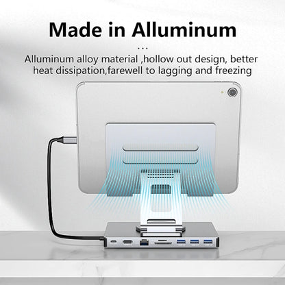 Blueendless 4K/60Hz Multifunctional Folding Tablet Type-C Docking Station Bracket, Spec: 9-in-1 Rotating - Desktop Holder by Blueendless | Online Shopping UK | buy2fix