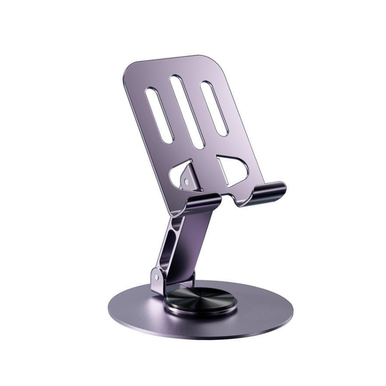 All-metal 360-degree Rotating Mobile Phone Holder Foldable Desktop Tablet Stand(Purple) - Desktop Holder by buy2fix | Online Shopping UK | buy2fix