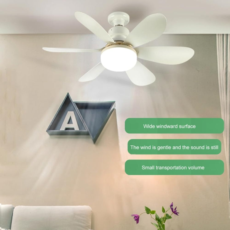 Home Small Fan Light E27 Snail Mouth Suspension Fan Lamp, Size: 420x205mm 30W White(Remote Control Without Base) - Electric Fans by buy2fix | Online Shopping UK | buy2fix