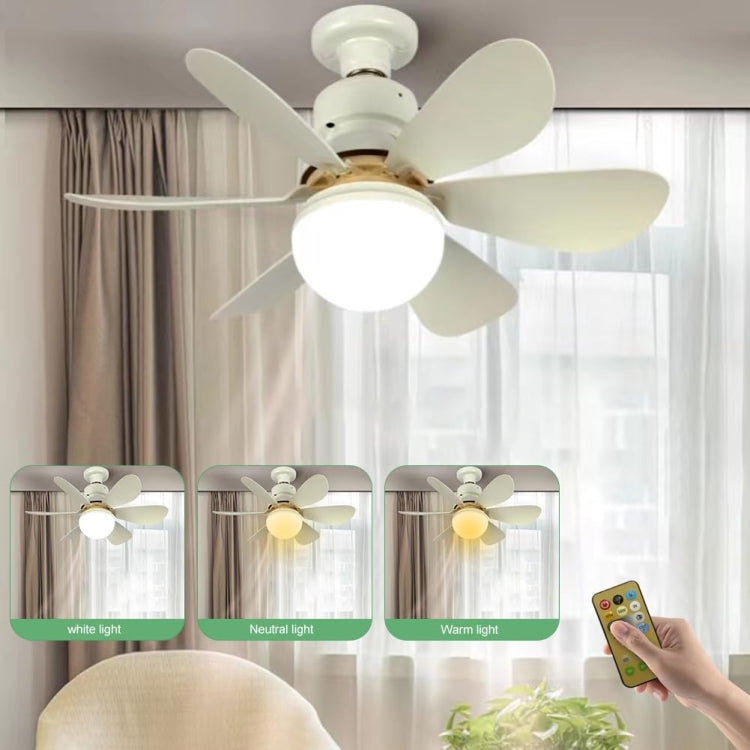 Home Small Fan Light E27 Snail Mouth Suspension Fan Lamp, Size: 420x205mm 30W White(Remote Control Without Base) - Electric Fans by buy2fix | Online Shopping UK | buy2fix