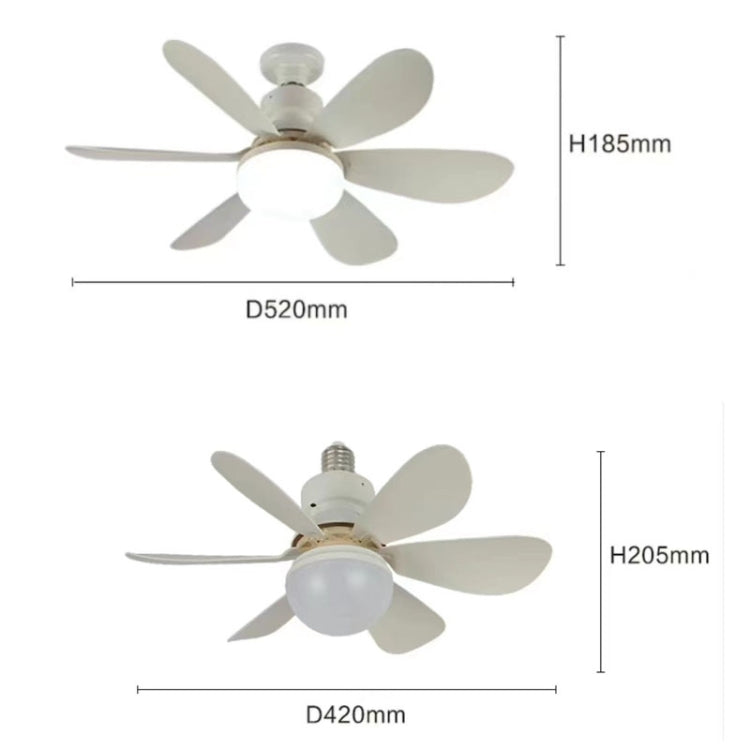 Home Small Fan Light E27 Snail Mouth Suspension Fan Lamp, Size: 420x205mm 30W Multi-color(Remote Control Without Base) - Electric Fans by buy2fix | Online Shopping UK | buy2fix