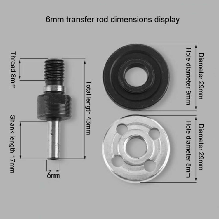 5 In 1 6mm Drill To Angle Grinder Parts Drill To Angle Grinder Connecting Rod - Drill & Drill Bits by buy2fix | Online Shopping UK | buy2fix