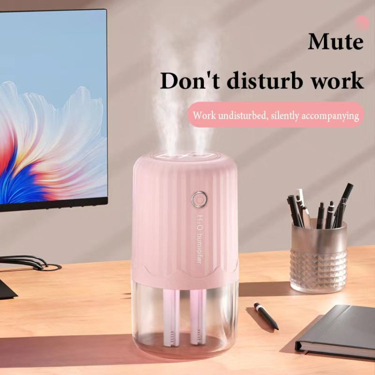 T06 Large-Capacity Atmosphere Night Light Household Dual Spray Air Humidifier, Color: Pink Battery - Air Purifiers & Accessories by buy2fix | Online Shopping UK | buy2fix