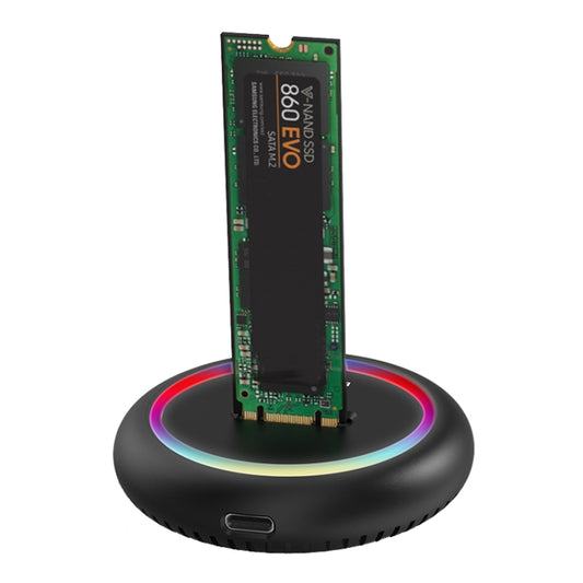 Blueendless SD03C M.2 NVMe / NGFF Dual-Protocol SSD Base With RGB Color Light, Spec: 2-in-1 by Blueendless