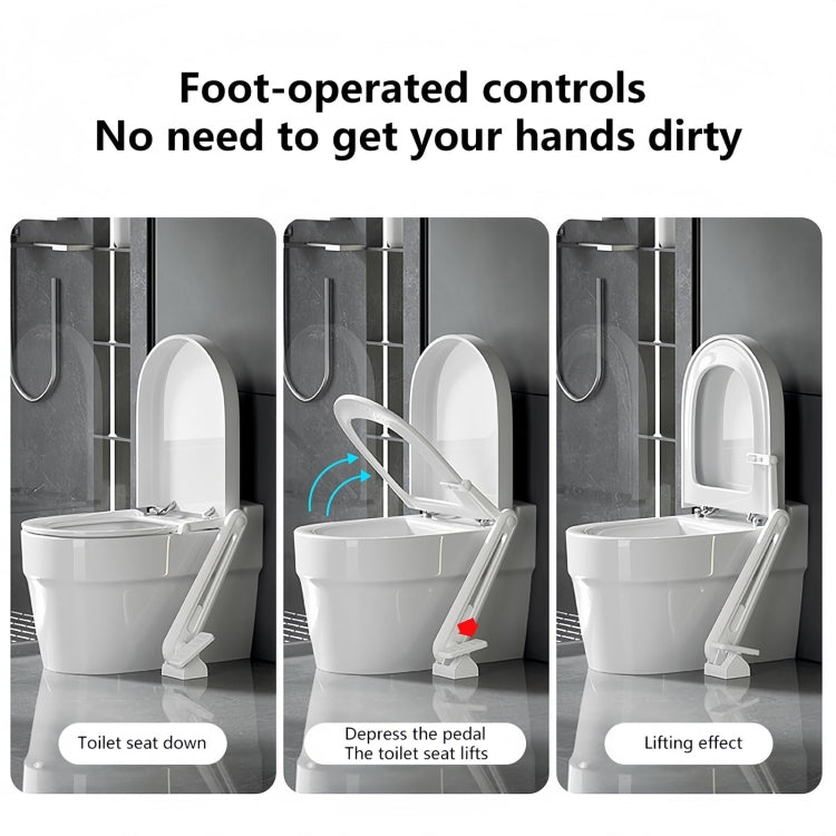 Foot Pedal Toilet Lid Lifter Touch Free Anti-dirty Toilet Seat Lifter Fits Most Toilets - Toilet Accessories by buy2fix | Online Shopping UK | buy2fix