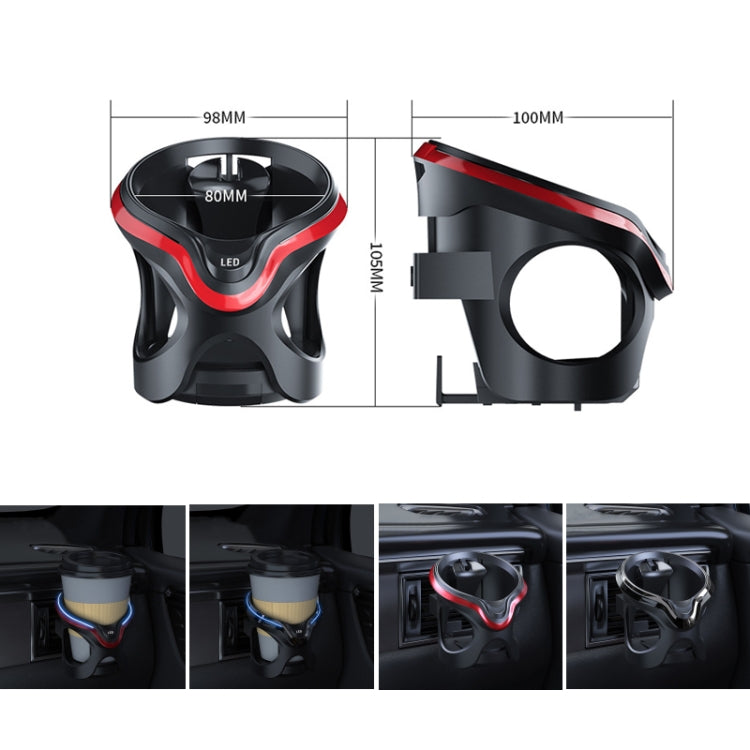 Car Cup Holder Air Conditioner Outlet Multifunctional Storage Rack, Color: Black Red Ordinary by buy2fix