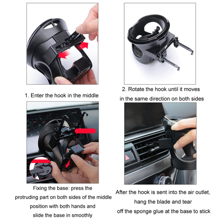 Car Cup Holder Air Conditioner Outlet Multifunctional Storage Rack, Color: Black Red Ordinary by buy2fix