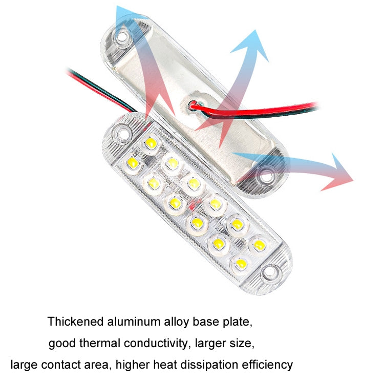 6pcs 12-Bead LED Flashing Warning Lights Motorcycle RV Signal Lights(White Light) - Clearance Lights by buy2fix | Online Shopping UK | buy2fix