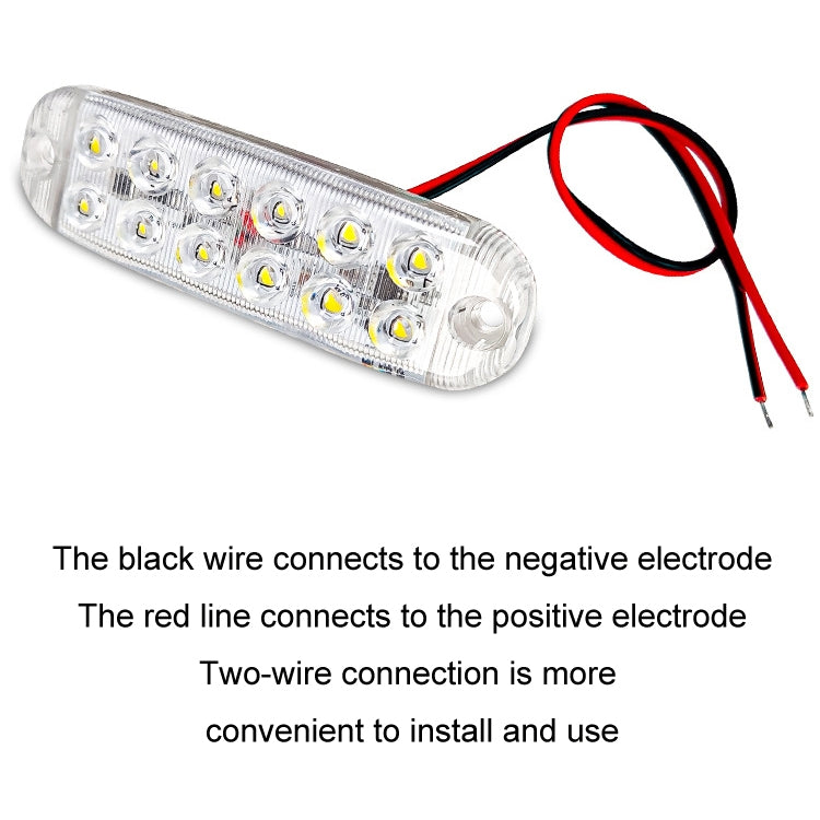 6pcs 12-Bead LED Flashing Warning Lights Motorcycle RV Signal Lights(Yellow Light) - Clearance Lights by buy2fix | Online Shopping UK | buy2fix