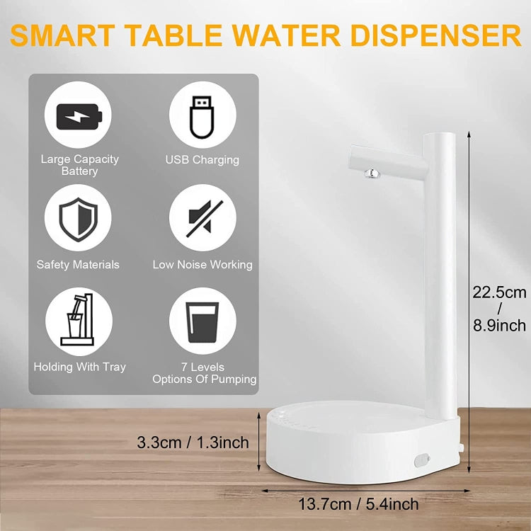 Intelligent Drinking Water Pump Desktop Water Bottle Dispenser 7 Levels Of Dispensing(White) - Drinking Tools by buy2fix | Online Shopping UK | buy2fix