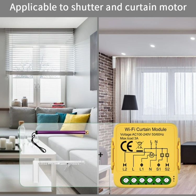 WiFi Graffiti Curtain Switch On / Off Module - Smart Switch by buy2fix | Online Shopping UK | buy2fix