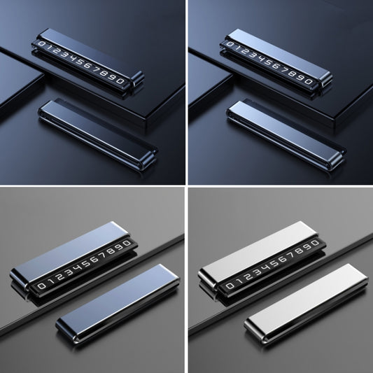 Metal Hidden Temporary Parking Number Plate Ornaments, Color: Dual Number Silver by buy2fix