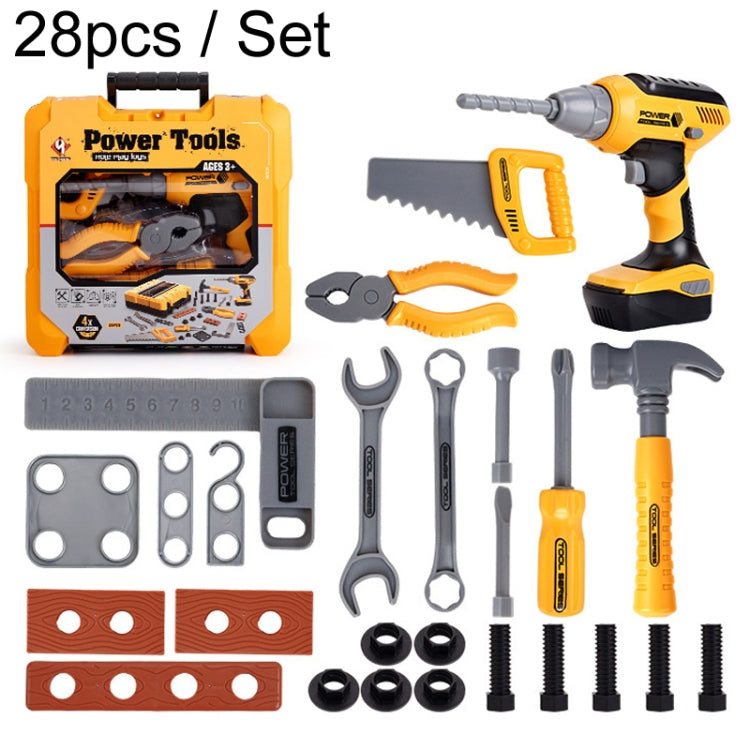 28pcs / Set Children Toolbox Toy Set Pretend Role Playing Simulation Repair Tools, Model: T012A - Pretend Play Toys by buy2fix | Online Shopping UK | buy2fix