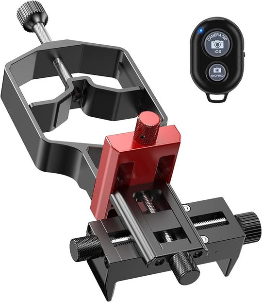 Tridaptor Digiscoping Adapter 3-Axis Telescope Phone Mount For Binocular Monocular Microscope With Bluetooth