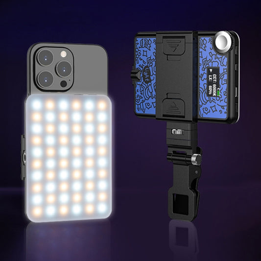 60 LEDs Rechargeable Clip Fill Light With Front & Back Clip Adjusted 3 Light Modes For Phone, Spec: A Type Blue by buy2fix