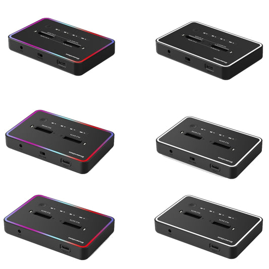 RGB Dual SATA Blueendless M.2 Dual-Slot Hard Drive Base Solid State Hard Drive Box, US Plug by buy2fix